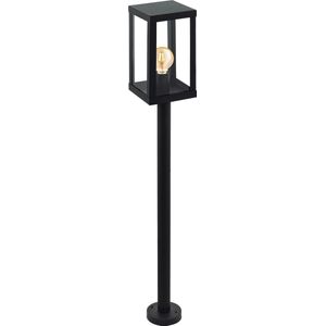 Eglo staande outdoor lamp Alamonte 1, 1 lamp, buitenlamp, vloerlamp van verzinkt staal, kleur: zwart, glas: helder, fitting: E27, IP44