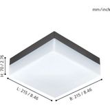 EGLO Sonella Plafondlamp - Wandlamp Buiten - LED - 21,5 cm - Antraciet/Wit