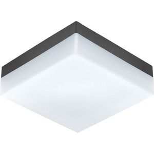 EGLO Sonella Led-buitenplafondlamp, 1 lichtpunt, buitenlamp voor wand en plafond, plafondlamp van kunststof, kleur: antraciet, wit, IP44