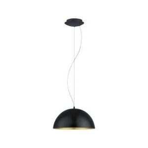EGLO Hanglamp Gaetano 1, 1 lichtpunt, hanglamp van staal, kleur: zwart, goud, fitting: E27, Ø: 38 cm