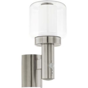 EGLO Poliento - Buitenverlichting - IP44 - Wandlamp - Sensor - Roestvast Staal - Helder, Wit