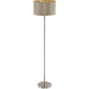 EGLO Maserlo Vloerlamp E27 151 Stof Grijs/Taupe/Goud