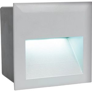 EGLO LED Outdoor inbouwspot Zimba-LED, 1 lichtpunt, muur inbouwlamp van gegoten aluminium, kleur: zilver, L: 14cm, IP65