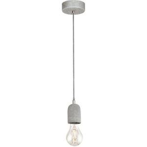 Eglo Silvares Hanglamp, 1-vlammige vintage snoerhanger-hanglamp, industrieel, hanglamp van staal en beton in grijs, eettafellamp, woonkamerlamp hangend met E27-fitting