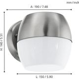 EGLO Oncala - Buitenverlichting - IP44 - Wandlamp - 1 Lichts - Roestvast Staal - Wit