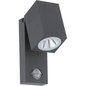 Eglo Sakeda Led-buitenlamp, 1 lichtpunt, inclusief bewegingsmelder, gegoten aluminium, kleur antraciet, beschermingsklasse IP44