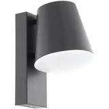 EGLO Caldiero, buitenwandlamp, 1 lichtpunt, wandlamp van staal en kunststof, kleur: antraciet, wit, fitting: E27, IP44