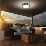 EGLO Connect Locana-C Led-buitenplafondlamp, smart home buitenlamp voor muur en plafond, plafondlamp van staal en kunststof, kleur: antraciet, warmwit, dimbaar, IP44