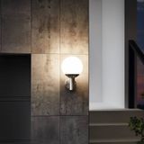 EGLO Connect Nisia-C Smart Home buitenlamp, wandlamp, van roestvrij staal en kunststof, kleur zilver/wit, warm wit, dimbaar, IP44