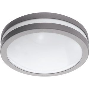 EGLO Connect Locana-C Led-buitenplafondlamp, smart home buitenlamp voor muur en plafond, plafondlamp van staal en kunststof, kleur: zilver, wit, warmwit, dimbaar, IP44