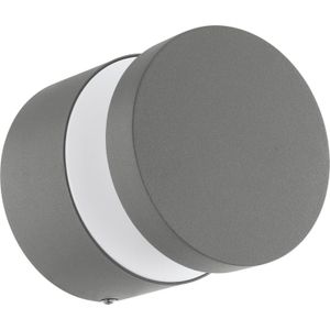 EGLO Melzo LED-wandlamp voor buiten, gegoten aluminium, kunststof, IP44, zilverkleurig
