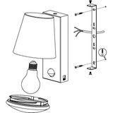 EGLO Caldiero - wandlamp met sensor - roestvast staal/wit