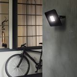 EGLO LED buitenspot Faedo 3, 1 lichtpunt, muurspot van aluminium, kleur: zwart, glas: helder, 50 watt, IP65