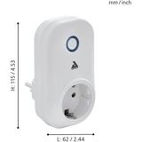 EGLO Connect PLUG, Smart Home-stekker, stopcontact met energiemeter, bluetooth-accessoire voor EGLO Connect-systeem. Materiaal: kunststof, kleur: wit.