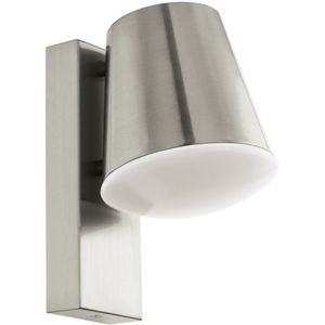 Eglo Connect Caldiero-C, Smart Home buitenlamp, wandlamp van staal en kunststof, kleur: zilver/wit, warmwit, dimbaar, IP44