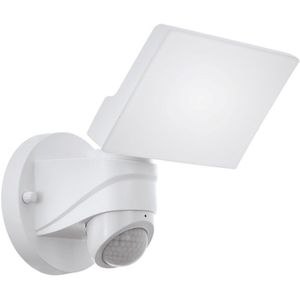 EGLO LED buitenwandlamp Pagino, 1 lichtpunt, sensor wandlamp van kunststof, kleur: wit, buitenspot met bewegingsmelder, IP44