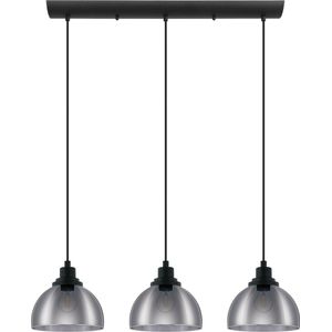 EGLO Hängeleuchte »BELESER«, 3 flammig, Leuchtmittel E27  Leuchtmittel wechselbar-ohne Leuchtmittel, schwarz / L90,5 x H110 x B20,5 cm / aus Stahl - Pendellampe