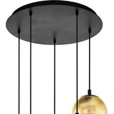 EGLO - Albaraccin - Hanglamp - Goud/Zwart - Staal/Glas - Hoogte 150 cm