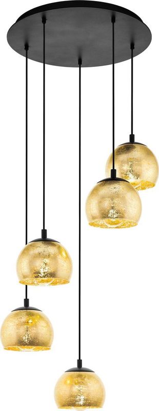 EGLO - Albaraccin - Hanglamp - Goud/Zwart - Staal/Glas - Hoogte 150 cm