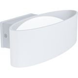 EGLO Led-buitenwandlamp Chinoa, 1 lichtpunt, led-wandlamp van aluminium en staal in wit en kunststof in helder, led-buitenlamp warmwit, IP44