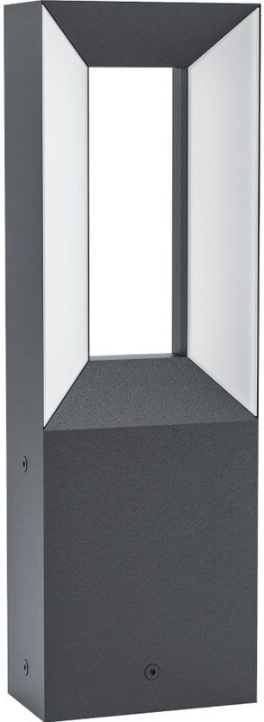 EGLO Sokkellamp led Riforano, 2-lichts staande buitenlamp, lamp buiten van gegoten zwart aluminium en wit kunststof, buitenverlichting warm wit, IP44