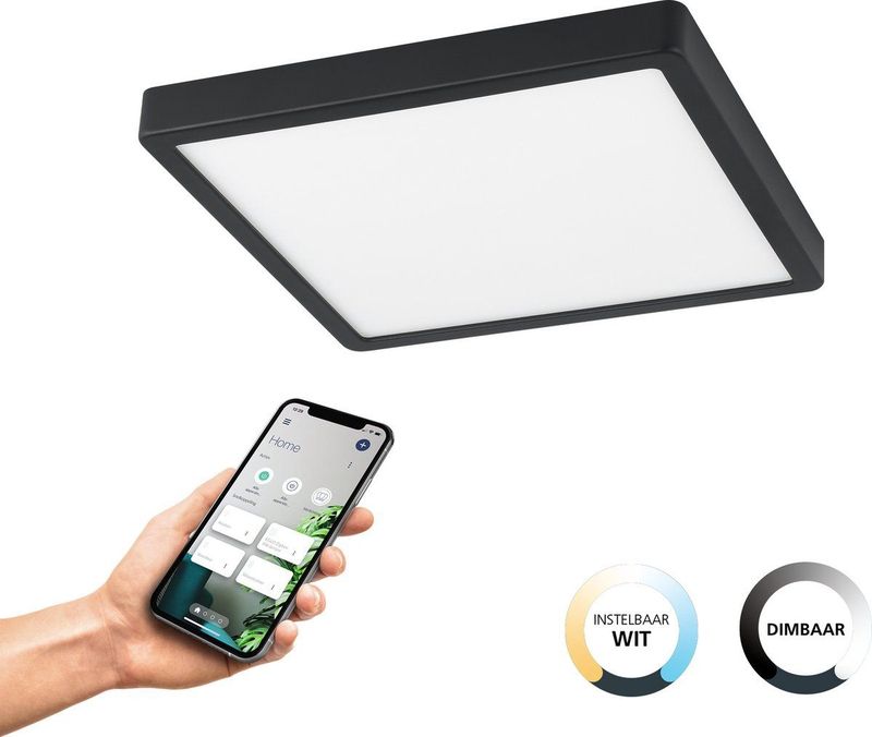 EGLO connect.z - Fueva-Z Opbouwlamp - Zwart - Wit - Instelbaar Licht - Dimbaar