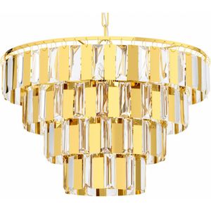 Eglo Diamond Hanglamp, diameter 48,5 cm, 7 lichtpunten, E14, modern design, verchroomd staal, helder kristal