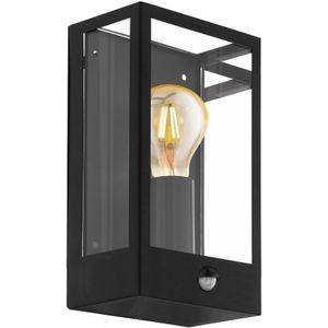 EGLO Alamonte Wandlamp Buiten - E27 - 29,5 cm - Zwart - Sensor - IP44