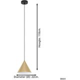 EGLO Narices Hanglamp - Zwart/Goud - E27 - Ø 22 cm