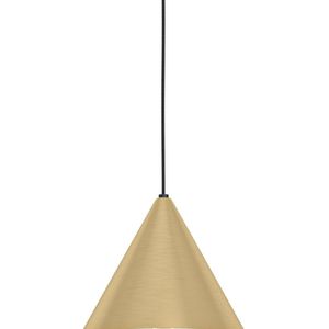 EGLO Hanglamp Narices, 1-lichts pendellamp minimalistisch, eettafellamp van metaal in mat messing, goud, zwart, lamp hangend voor woonkamer, E27 fitting