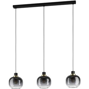 EGLO Oilella, Flexible Halterung, Schwarz, Grau, Transparent, Schwarz, Grau, Transparent, Stahl, Glas, Rund