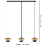 EGLO - Nuvano - Hanglamp - Zwart/Goud - Staal