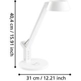 EGLO Banderalo Tafellamp - Wit - LED - Dimbaar - Inclusief Draadloze Oplader