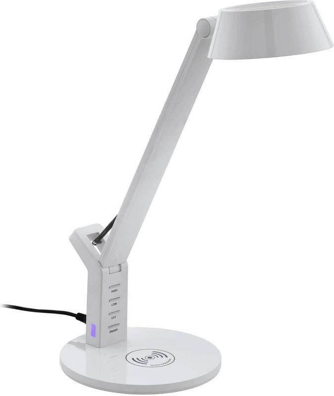EGLO Banderalo Tafellamp - Wit - LED - Dimbaar - Inclusief Draadloze Oplader