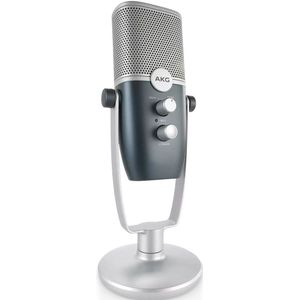 AKG Pro Audio Ara Professionelles USB-C Kondensatormikrofon, Dual Pattern Audio Capture Modes für Podcasting, Video Blogging, Gaming und Streaming, Blau & Silber