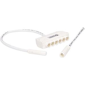 SIRO LED SL-DUO verdeler 6-voudig, verbindingskabel met 1 stekker en 6 koppelingen 360 mm, kunststof wit