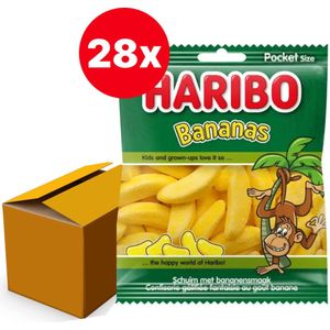 Haribo - Bananen - Snoep - Geel - Doos 28 x 70 gram