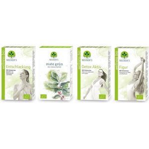 Neuner's Detox theepakket: Groene Maté thee (2x) + Ontgiften (2x) - 4 doosjes x 20 zakjes, biologische kruidenthee. Geschikt bij afvallen en ontzuren.