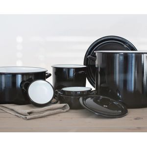 RIESS kookpan / braadpan Zwart 24cm 4L - Emaille