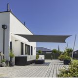 Windhager Sun Sail Cannes | antraciet | rechthoekig | gecoat polyesterweefsel | 4 x 5 m, 180 g/m² | zonwering terras | UV- en weerbestendig | wind- en waterafstotend