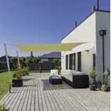 Windhager Zonnezeil Capri rechthoekig 4 x 5 m, zonwering voor tuin & terras, UV- en weerbestendig, champagne, 10760