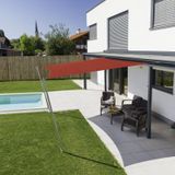 Windhager Zonnezeil Cannes vierkant 4 x 4 m (gelijkbenig), zonwering voor tuin & terras, UV- en weerbestendig, rood, 10775