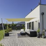 Windhager luifel ELBA | ivoorkleurig | rechthoekig | gecoat HDPE doek | 3,6 x 2,6 m, 135 g/m² | zonwering voor terras, balkon of zwembad | incl. bevestigingskoord | scheurvast, afwasbaar