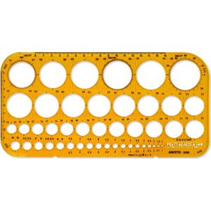 Aristo Kreisschablone 45 Kreise + Symbole transparent gelb