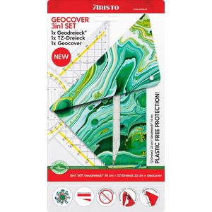 Aristo - geocoverset 3in1 - Mystic green - 1 geocover + 1 geodriehoek + 1 tekendriehoek - AR-18102B