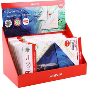 Aristo Geocoverset - geodriehoek/tekendriehoek/beschermhoes - 10 sets in display - AR-VD45100