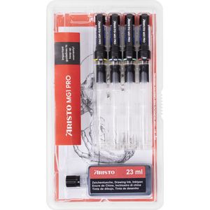 Aristo - AH64400 - Inktvulpen Set - 5-delig - Zwart - Lijndikte 0,25/0,35/0,5/0,7 mm