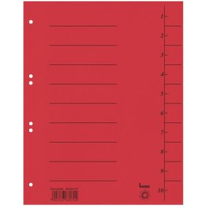 bene Trennblätter 1-10 rot, 50 St.