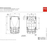 PCE - CEE 5P Opbouw WCD - Rood - IP67 - 63A - 400V