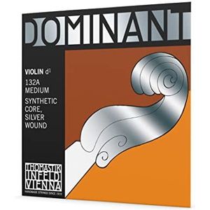 Thomastik Snaren Viool Dominant Volledige Kern Nylon Re Zilver gesponnen. 4/4; Medium